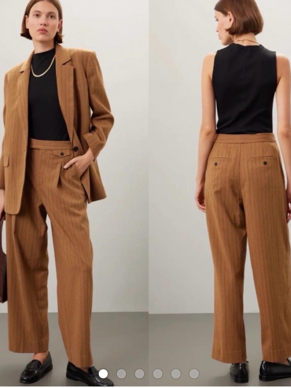 NEW MADEWELL Rosedale Pinstripe Pleated Wide Leg Trouser Pants, Size 0